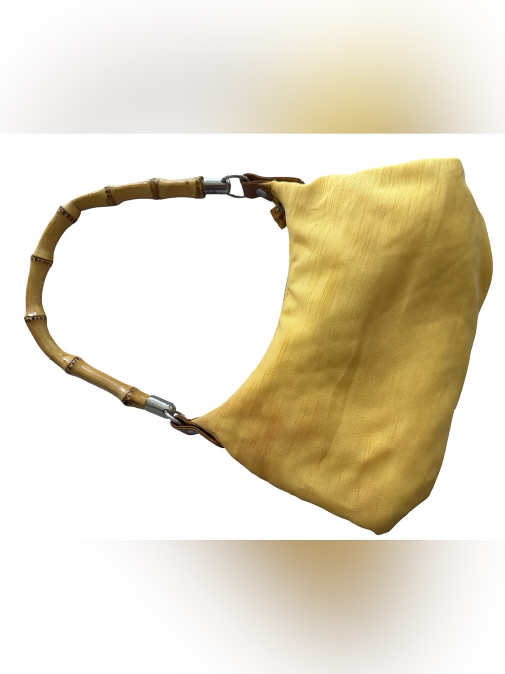 Sunshine Yellow Women's Hobo Bag with Bamboo Handle Cork Zipper